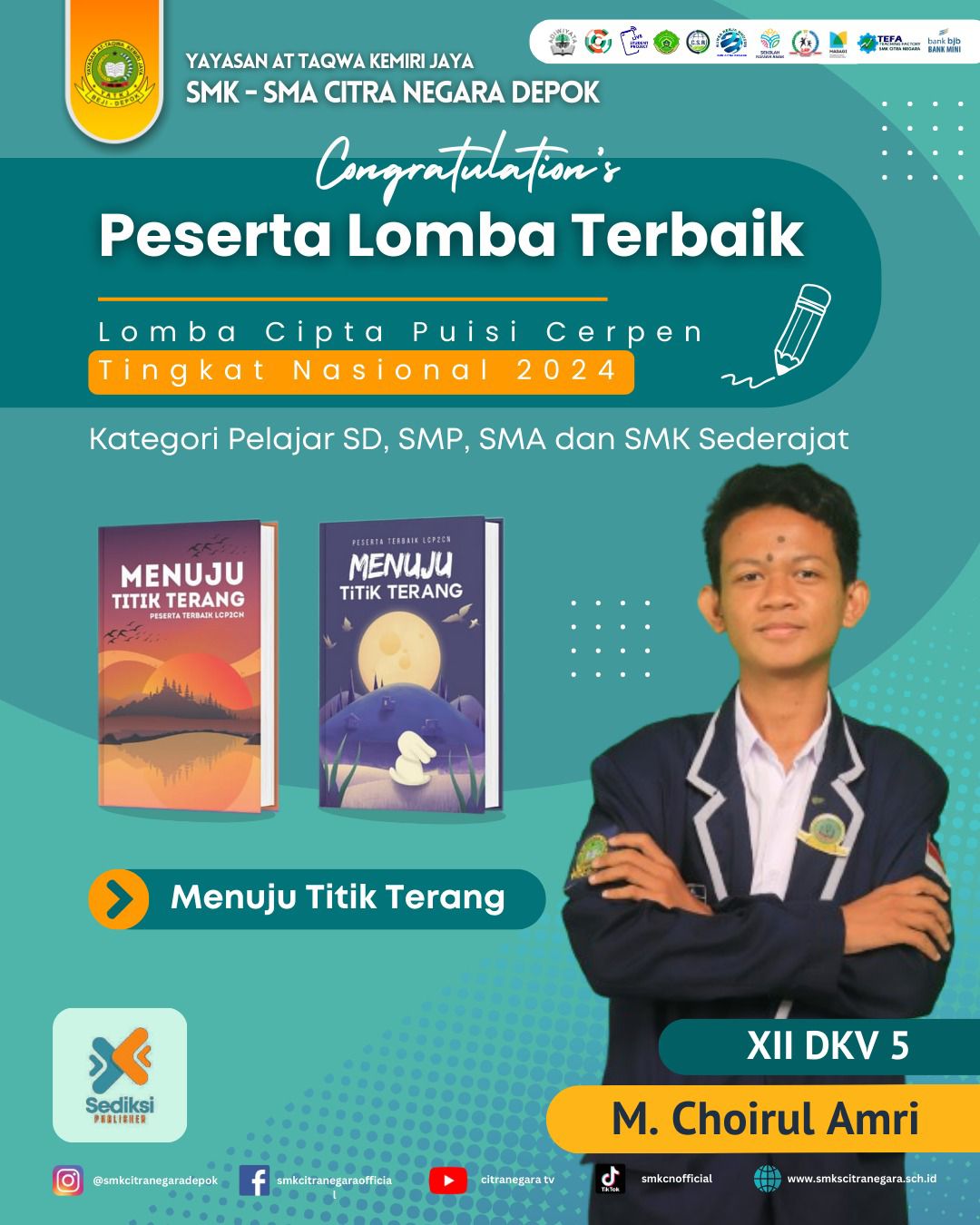 Peserta Terbaik Lomba Cipta Puisi Cerpen Tingkat Nasional 2024