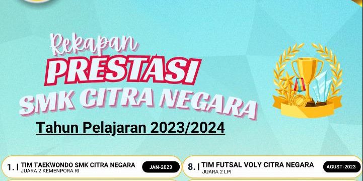 Rekapan Prestasi SMK Citra Negara Tahun Pelajaran 2023/2024