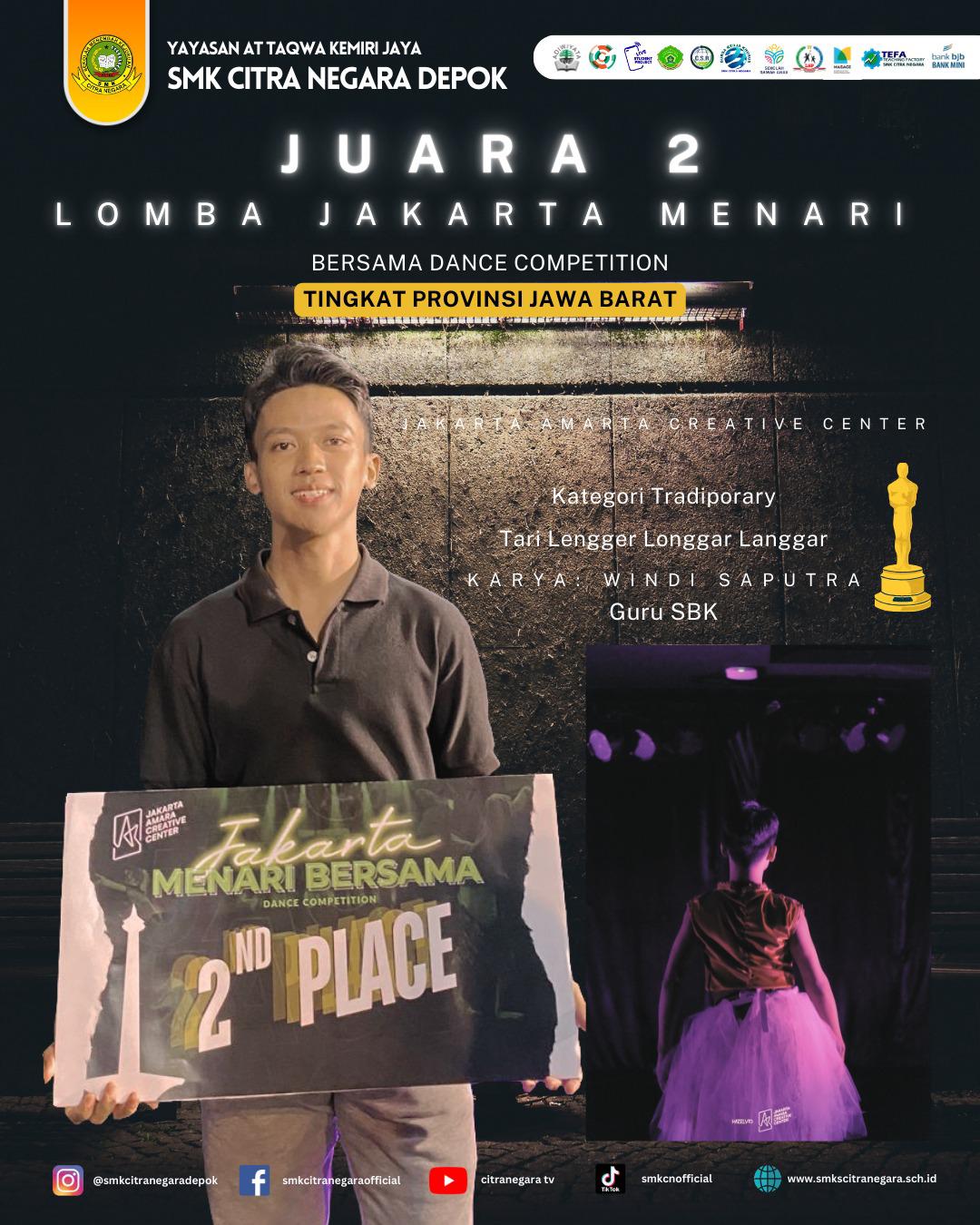 JUARA 2 TINGKAT PROVINSI JAWA BARAT – JAKARTA AMARTA CREATIVE CENTER 2024