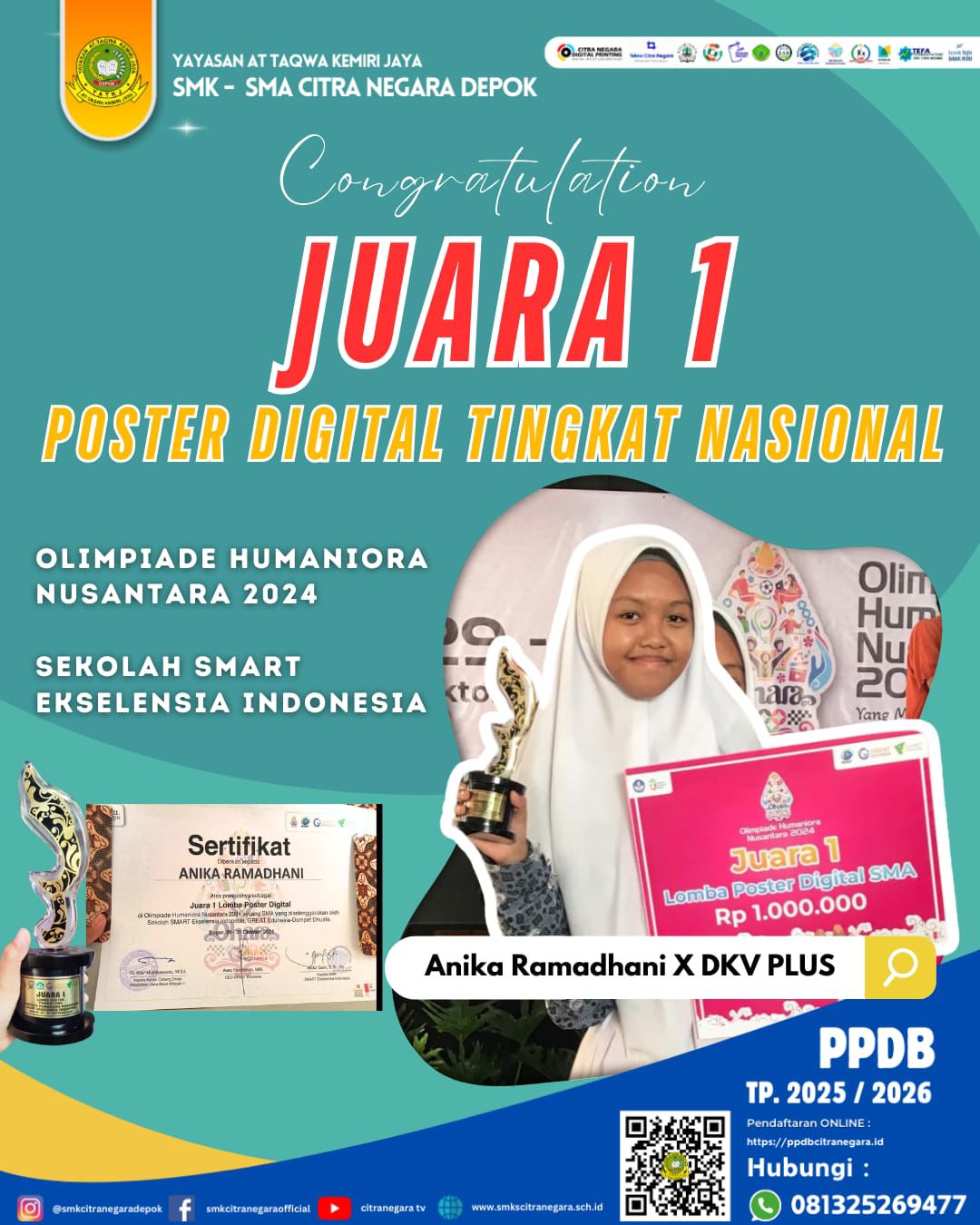 JUARA 1 POSTER DIGITAL TINGKAT NASIONAL – OLIMPIADE HUMANIORA NUSANTARA 2024