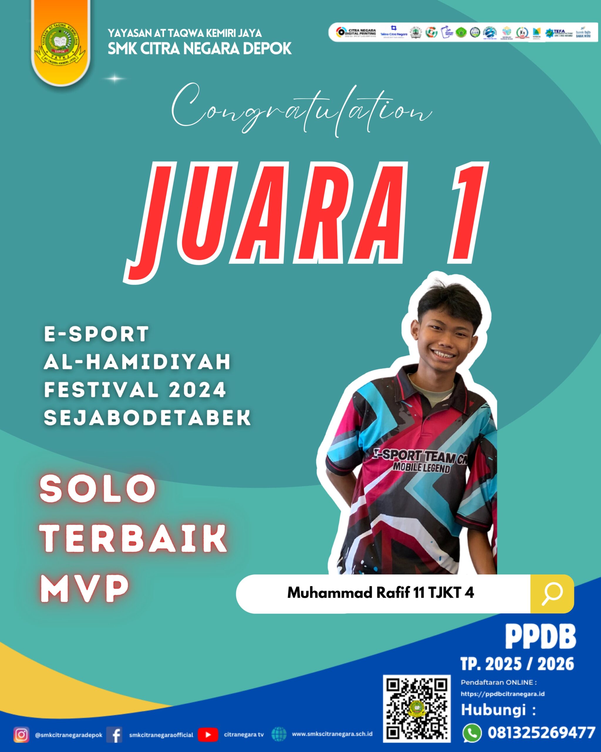 JUARA 1 SOLO MVP TERBAIK E-SPORT AL-HAMIDIYAH FESTIVAL 2024