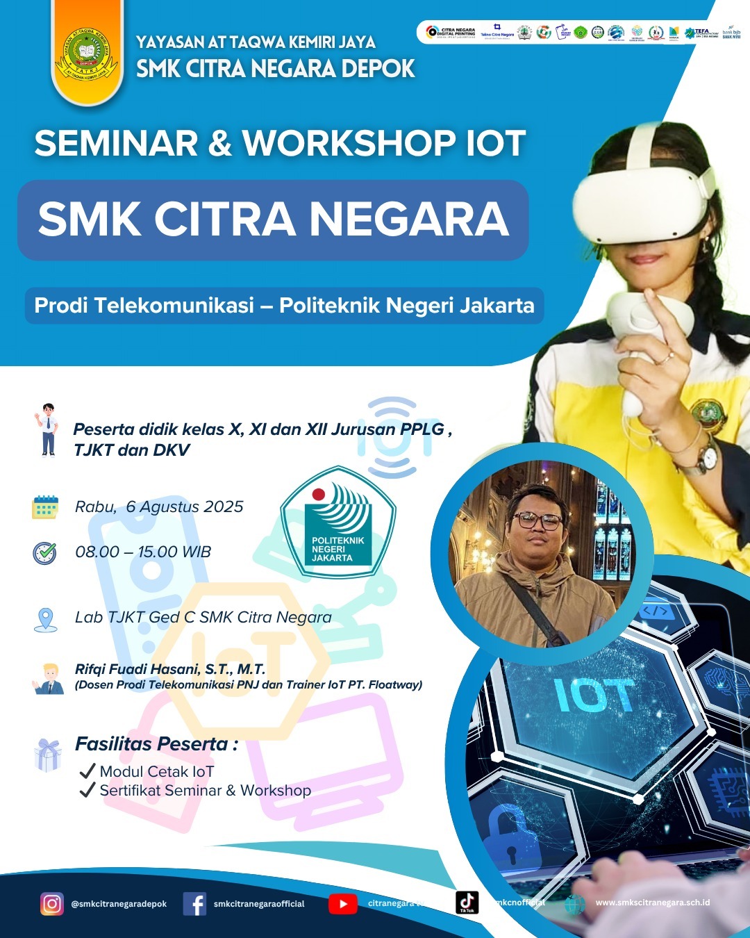 Siap Hadapi Era Digital, SMK Citra Negara Gelar Seminar & Workshop Internet of Things (IoT)