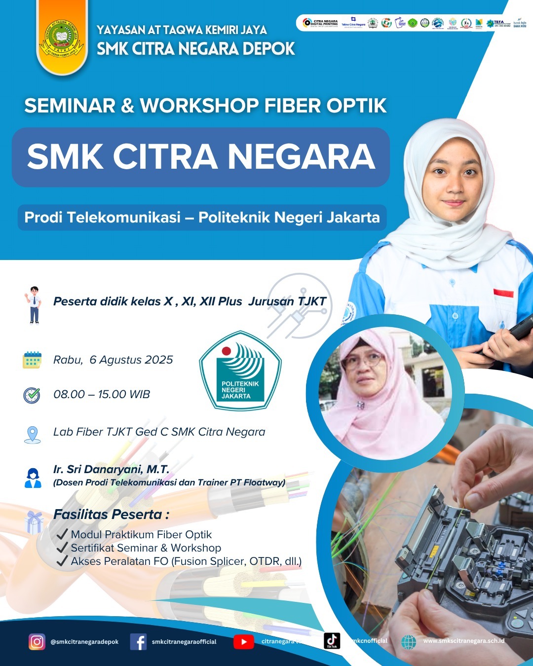 SMK Citra Negara Adakan Seminar & Workshop Fiber Optik, Gandeng Ahli dari Politeknik Negeri Jakarta