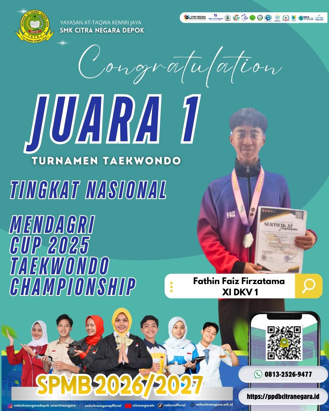 JUARA 1 TURNAMEN TAEWKONDO TINGKAT NASIONAL! MENDAGRI CUP 2025