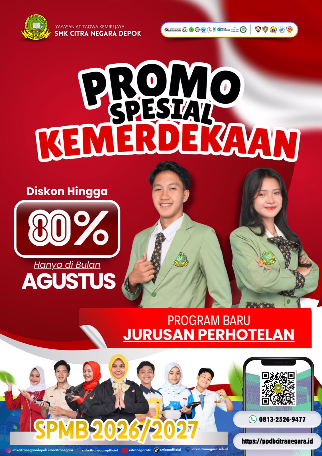 Promo Spesial Kemerdekaan: Diskon 80% & Jurusan Perhotelan Baru di SMK Citra Negara!