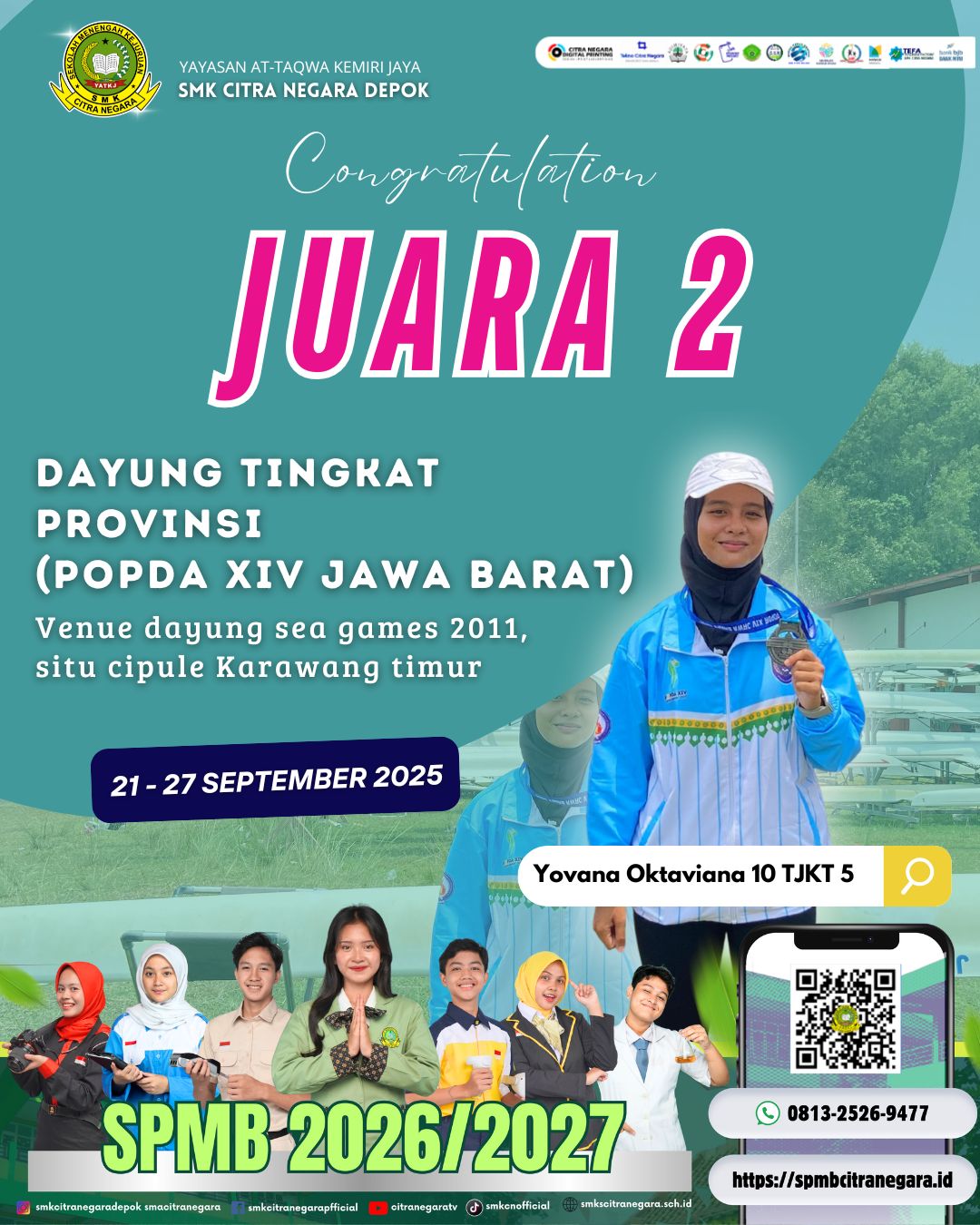 JUARA 2 DAYUNG TINGKAT PROVINSI – POPDA XIV JAWA BARAT 2025