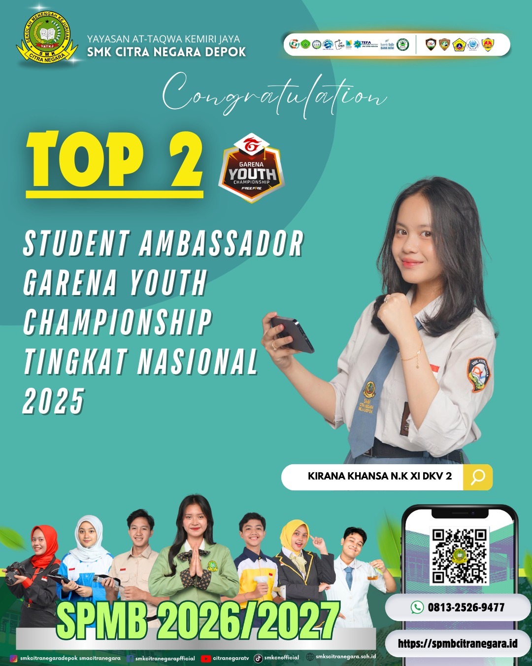 TOP 2 STUDENT AMBASSADOR TINGKAT NASIONAL – GARENA YOUTH CHAMPIONSHIP 2025